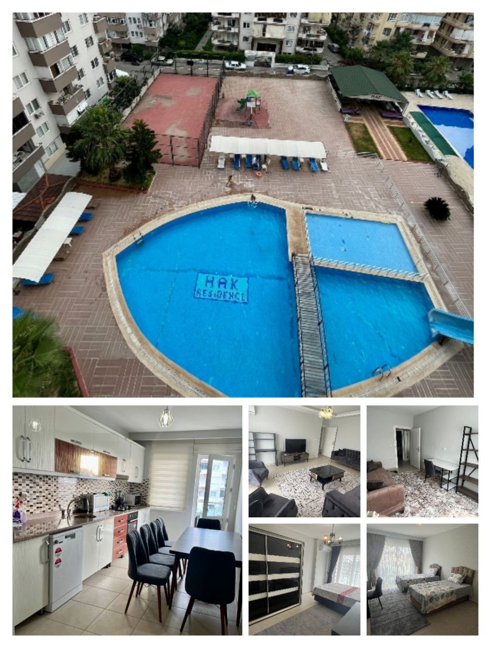 Аренда 3+1 в Hak Residence, Махмутлар, 1200€/месяц, депозит 300€.