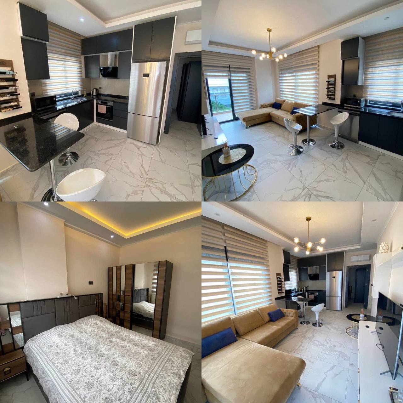 Аренда квартиры 1+1 в Аланье, центр, комплекс Harmony 2, с бассейном и сауной