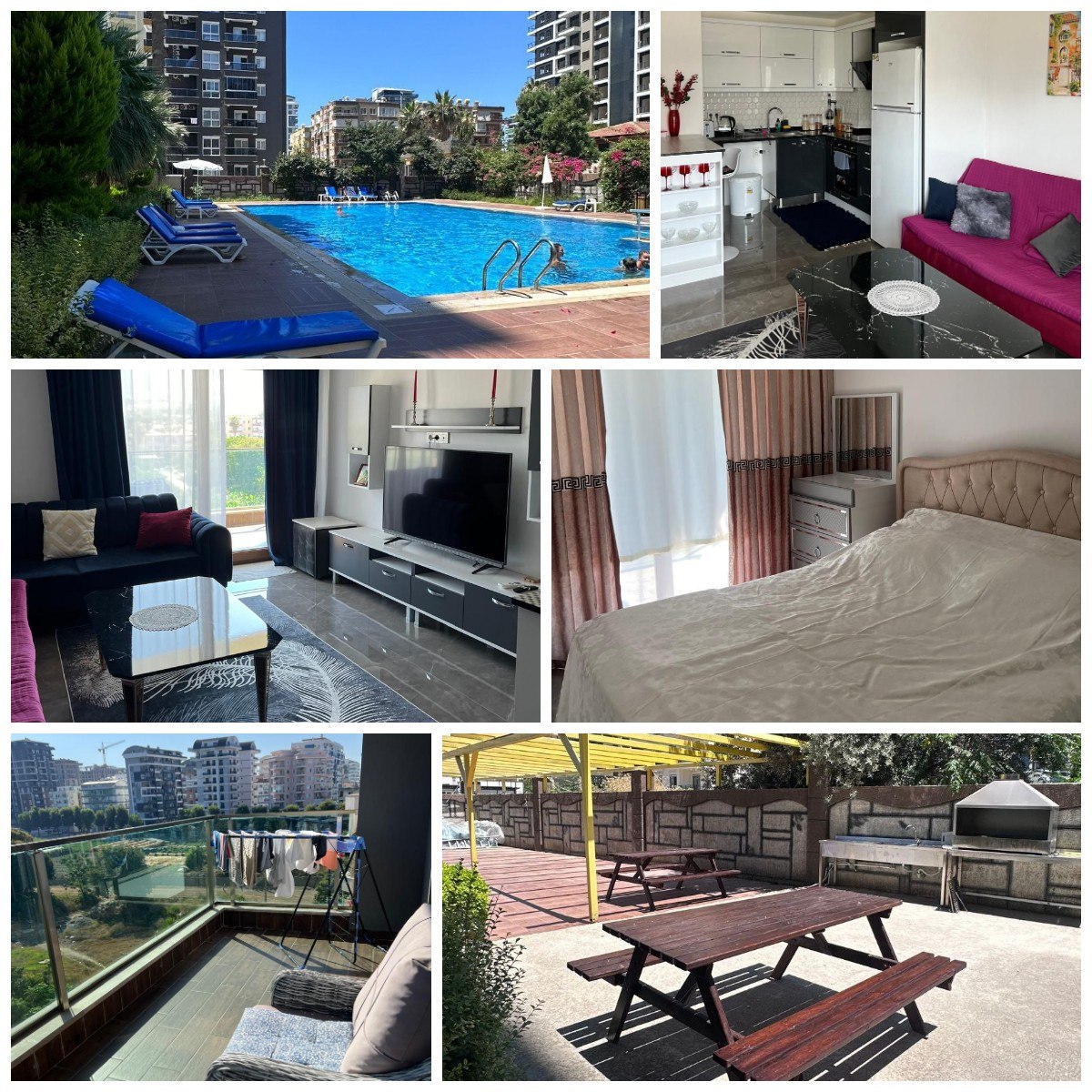 Аренда 1+1 в Alanya Mahmutlar, 60 м², 250 м до моря, полностью меблирована