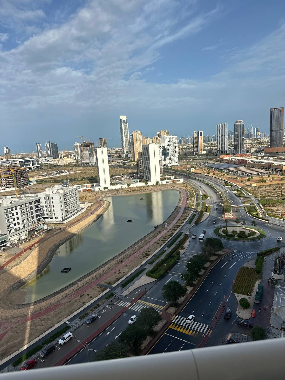 1-bedroom, 2-bathroom furnished apartment in IMPZ Lakeside Tower, high floor with lake view, 4,900 AED per month