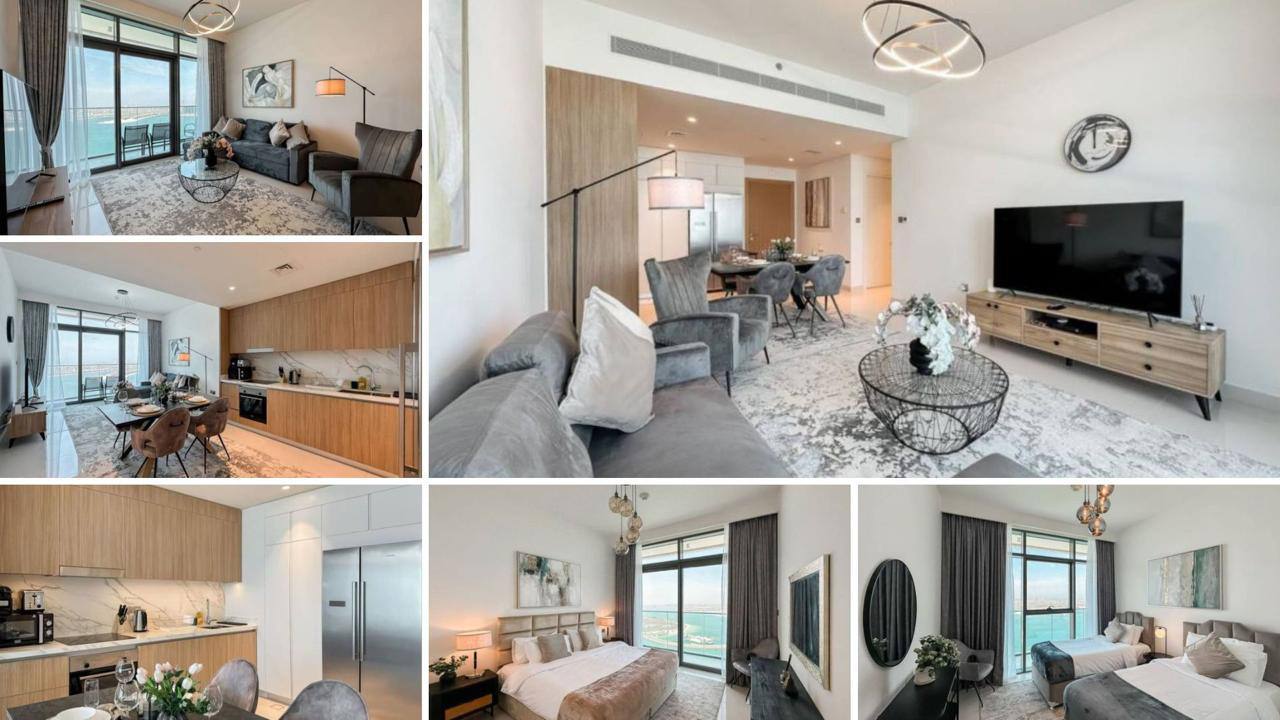 Sale — 2-bedroom apartment, Emaar Beachfront Beach Vista T1, 110 sqm, Palm view, fully furnished, high floor 💰 6,450,000 AED 📍 Dubai #Sale #Apartment #Dubai