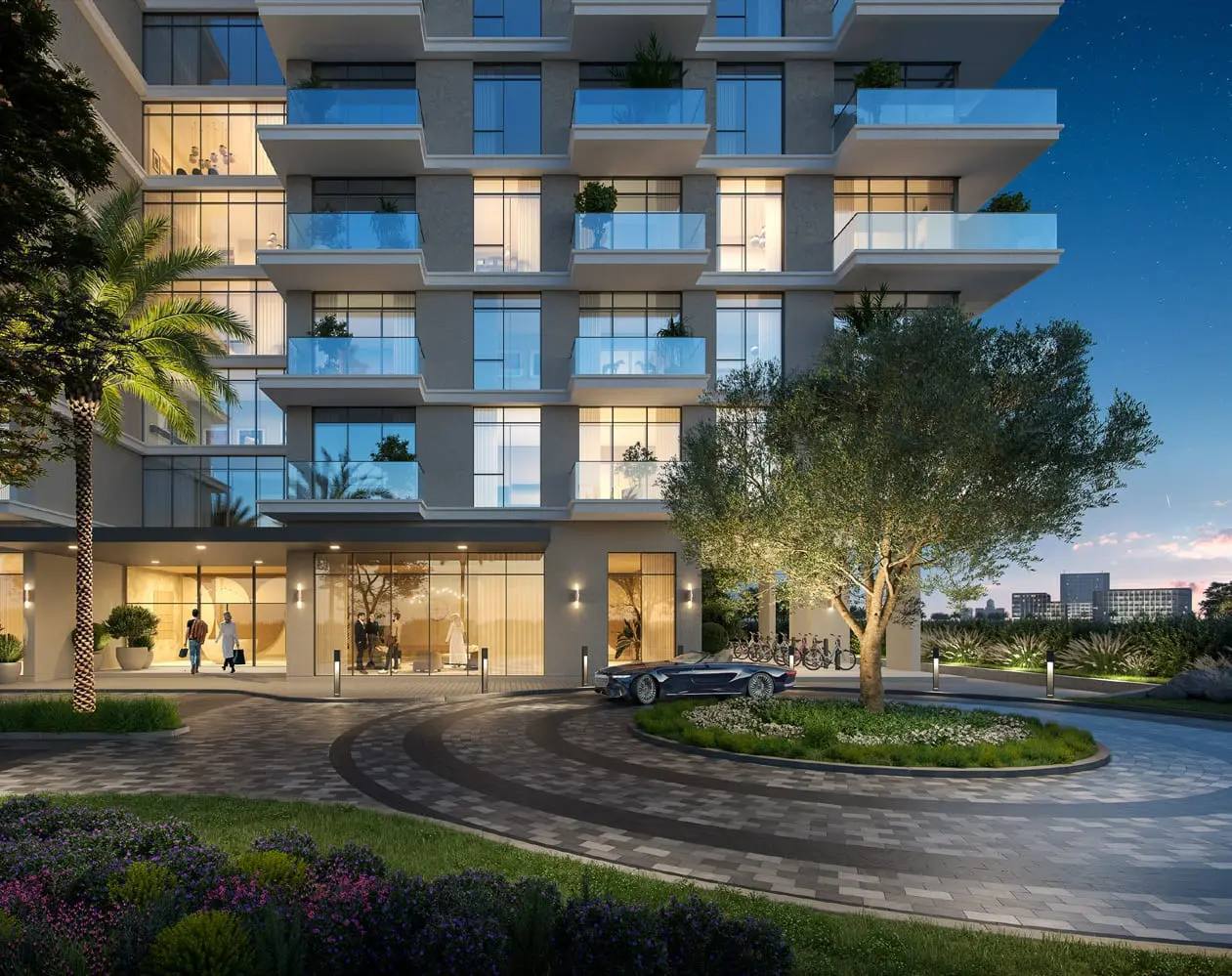 Продажа 3-комнатной квартиры с комнатой служанки в Parkside Hills, Dubai Hills: 1854 кв.ft, высокий угловой этаж, вид на озеро и виллы, сдача Q2 2028.