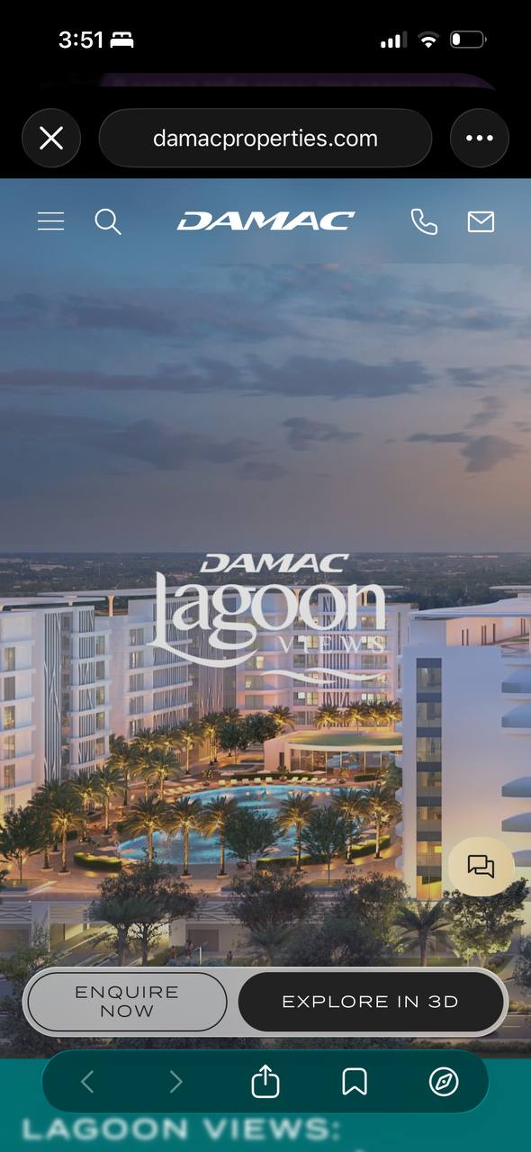 Продажа 1BR в DAMAC Lagoon Views, $248000, сдача июнь 2027, рассрочка доступна