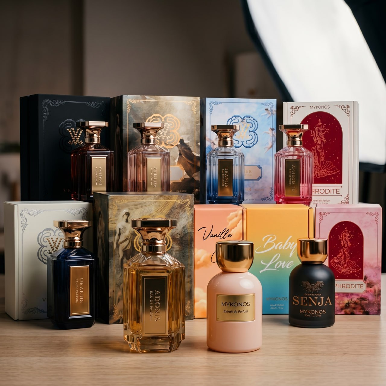 Sale of original local brand perfumes (Velixir, Mykonos, Onix, Elvicto)