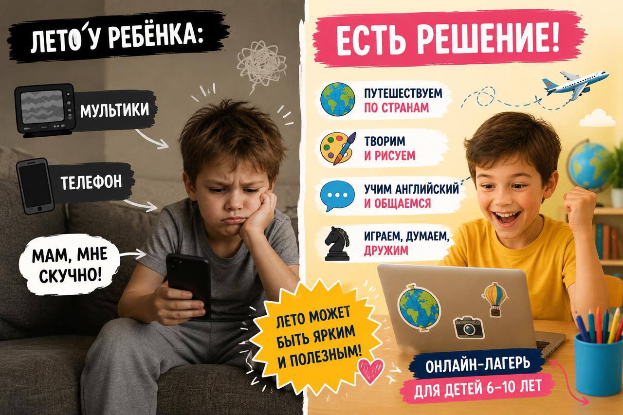 Онлайн летний лагерь Only School для детей 6-10 лет, первое занятие бесплатно