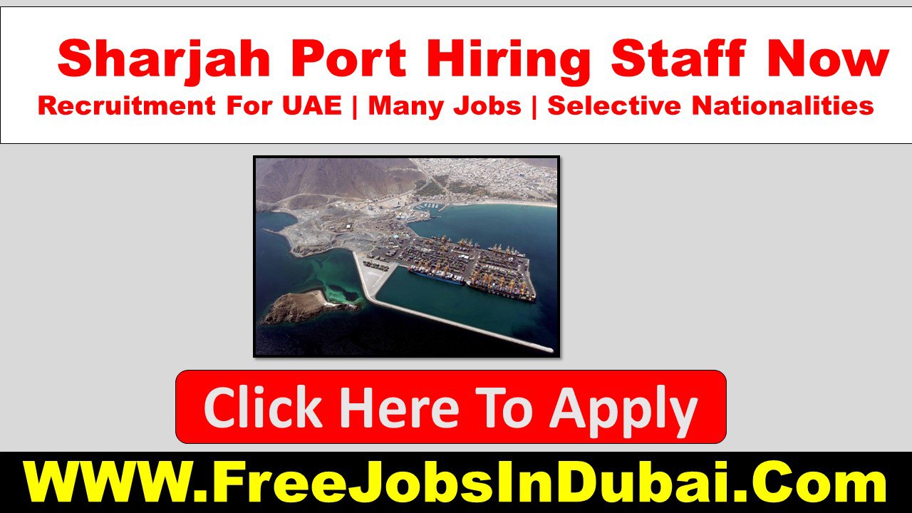 Sharjah Port hiring for multiple departments including Admin, Marketing, IT, Personnel, Marine, Purchase, Planning, Security, Maintenance