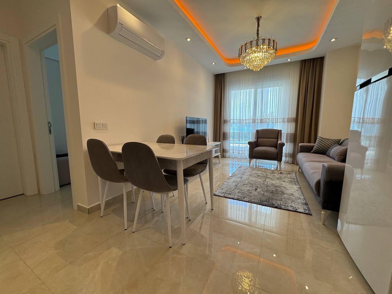 Продажа 1+1 апартамента Ekta Sunrise в Газипаше с подземным паркингом