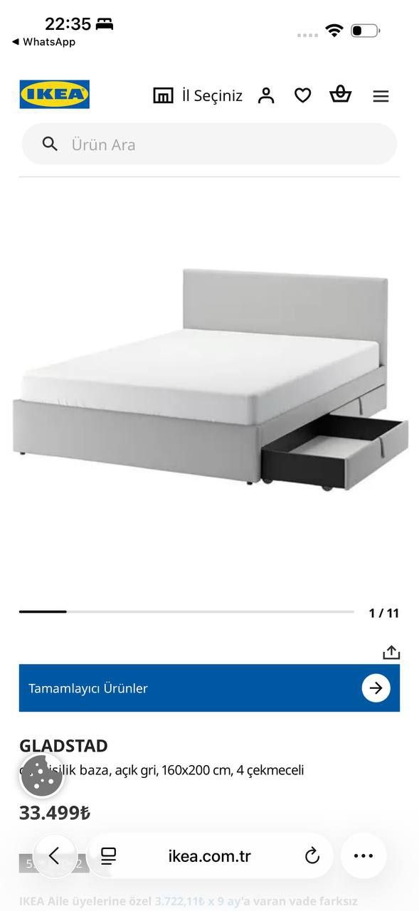 Кровать Gladstad IKEA 160x200 с матрасом и ящиками, доставка и монтаж