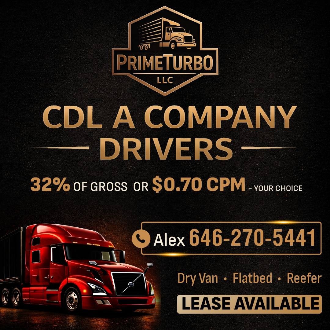 CDL A company drivers wanted - pay 32% of gross or $0.70 CPM, dry van, flatbed, reefer