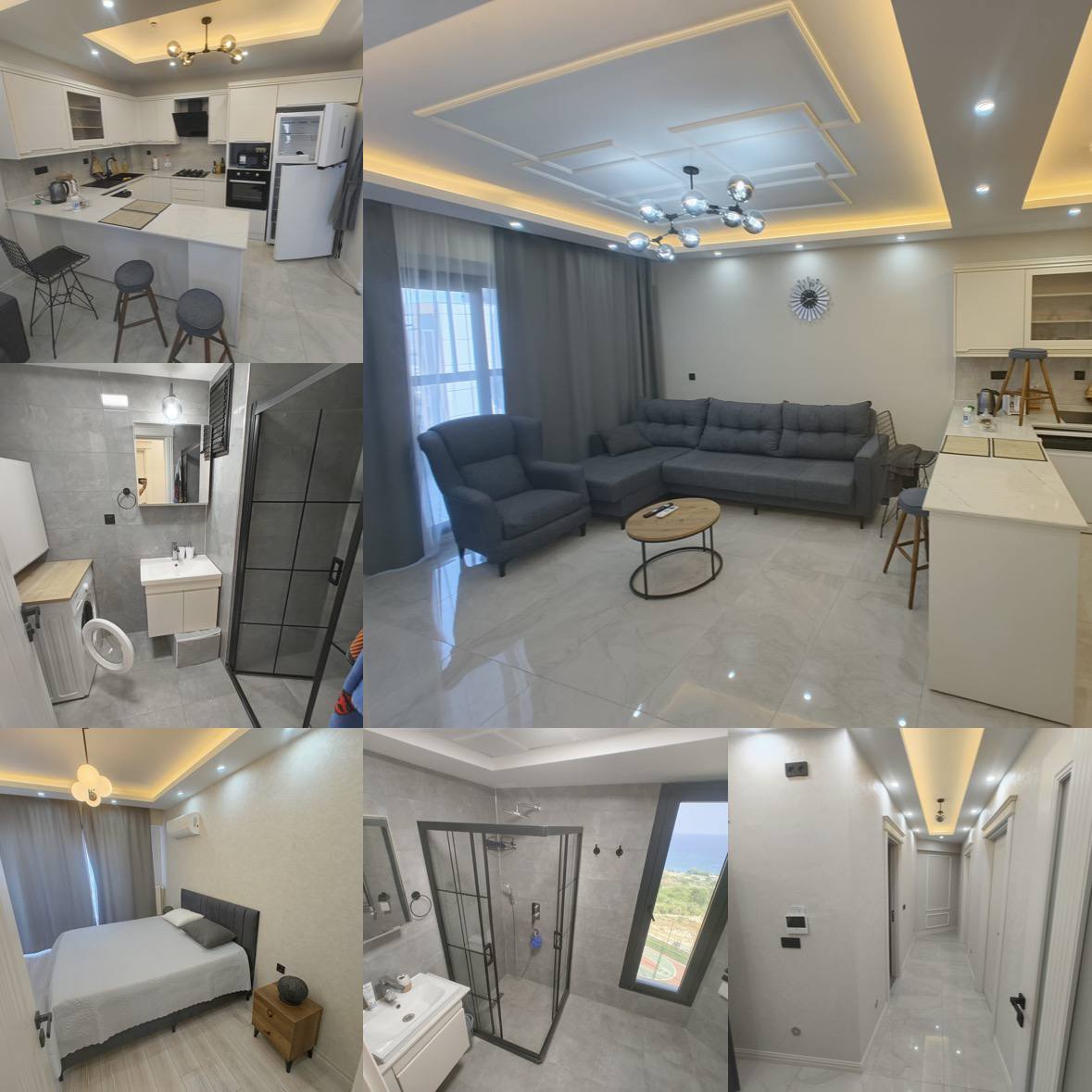 Сдается квартира 2+1 в Мерсине (90 м²) на посуточную аренду с видом на море и инфраструктурой комплекса.