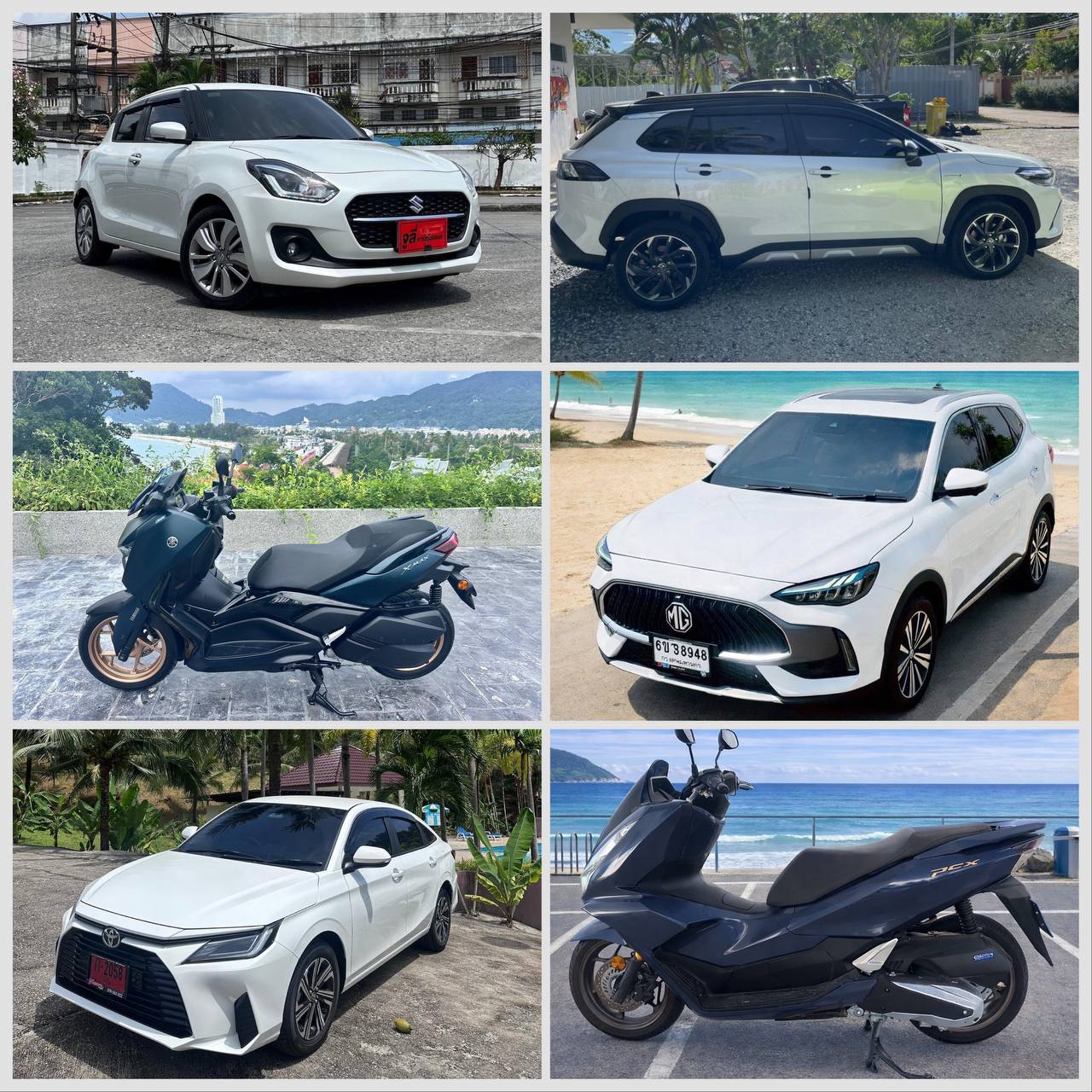 Аренда автомобилей и мотоциклов посуточно и на длительный срок. MG HS Hybrid, Toyota, Suzuki, Honda.