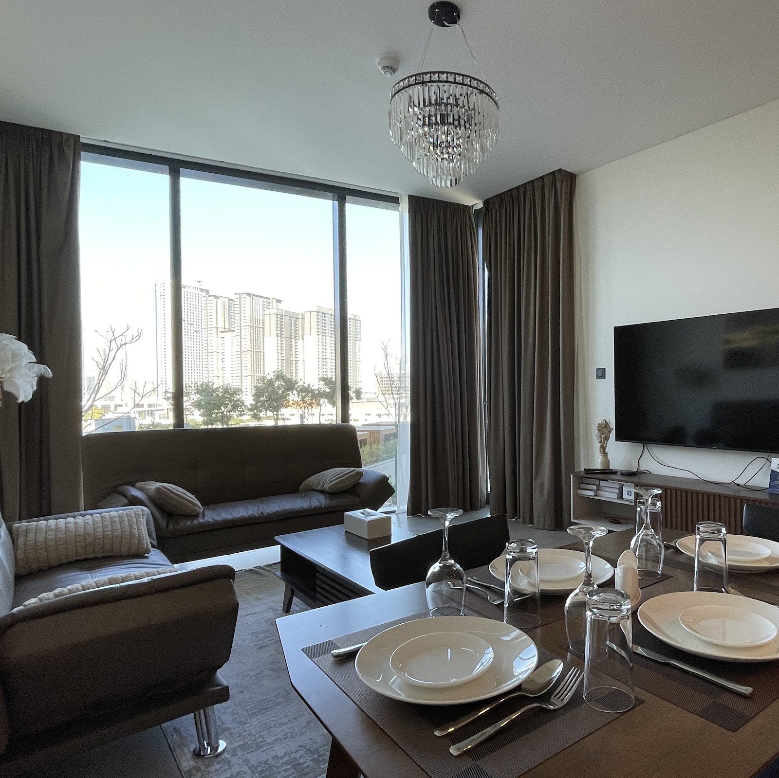 Rent — 1BHK Apartment in Sobha Hartland, Waves Grande, community view, 532 sqft, fully furnished