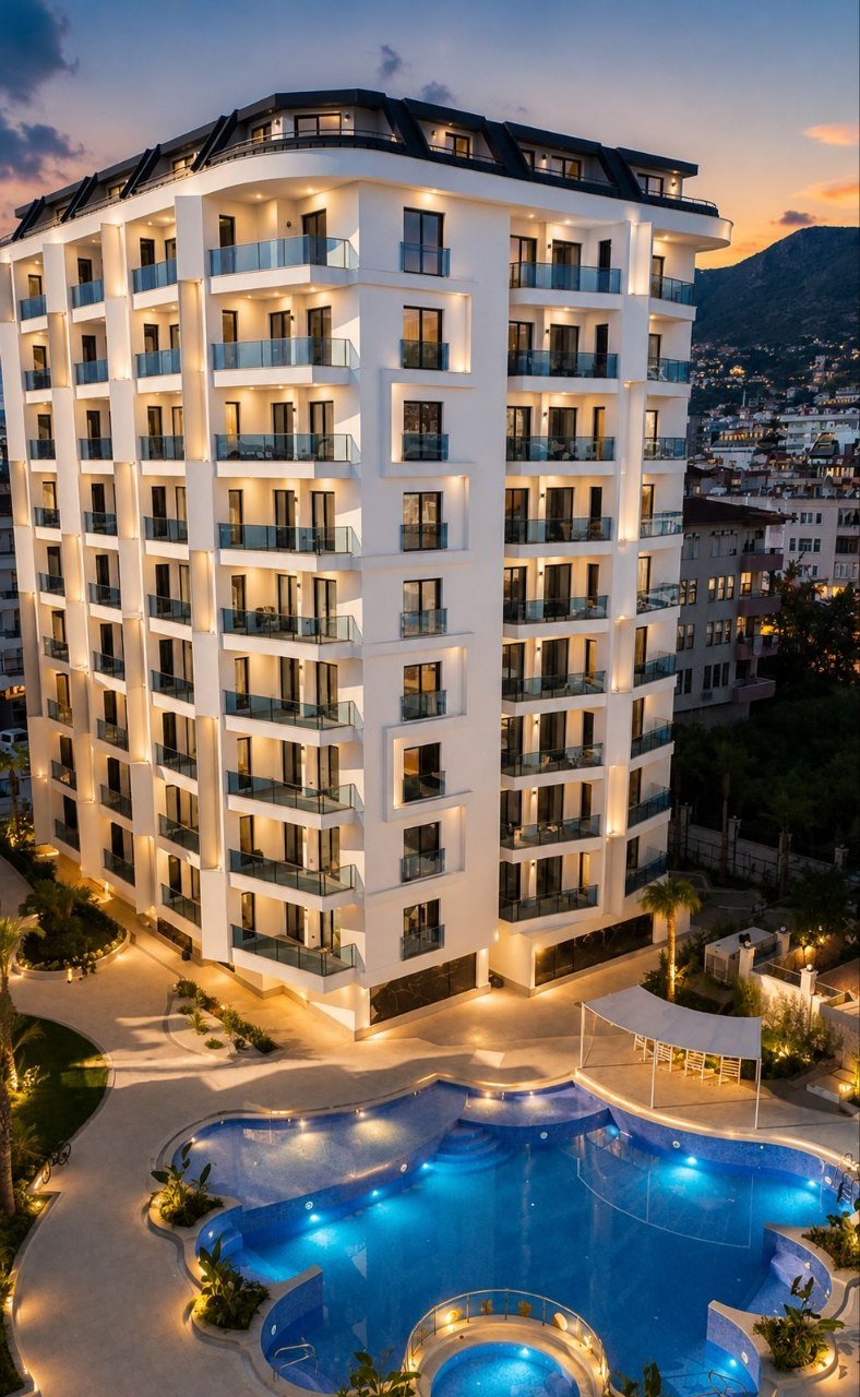 Сдаю квартиру 1+1 Best Home Aria 35, центр Алании, краткосрочная, 1600€/мес