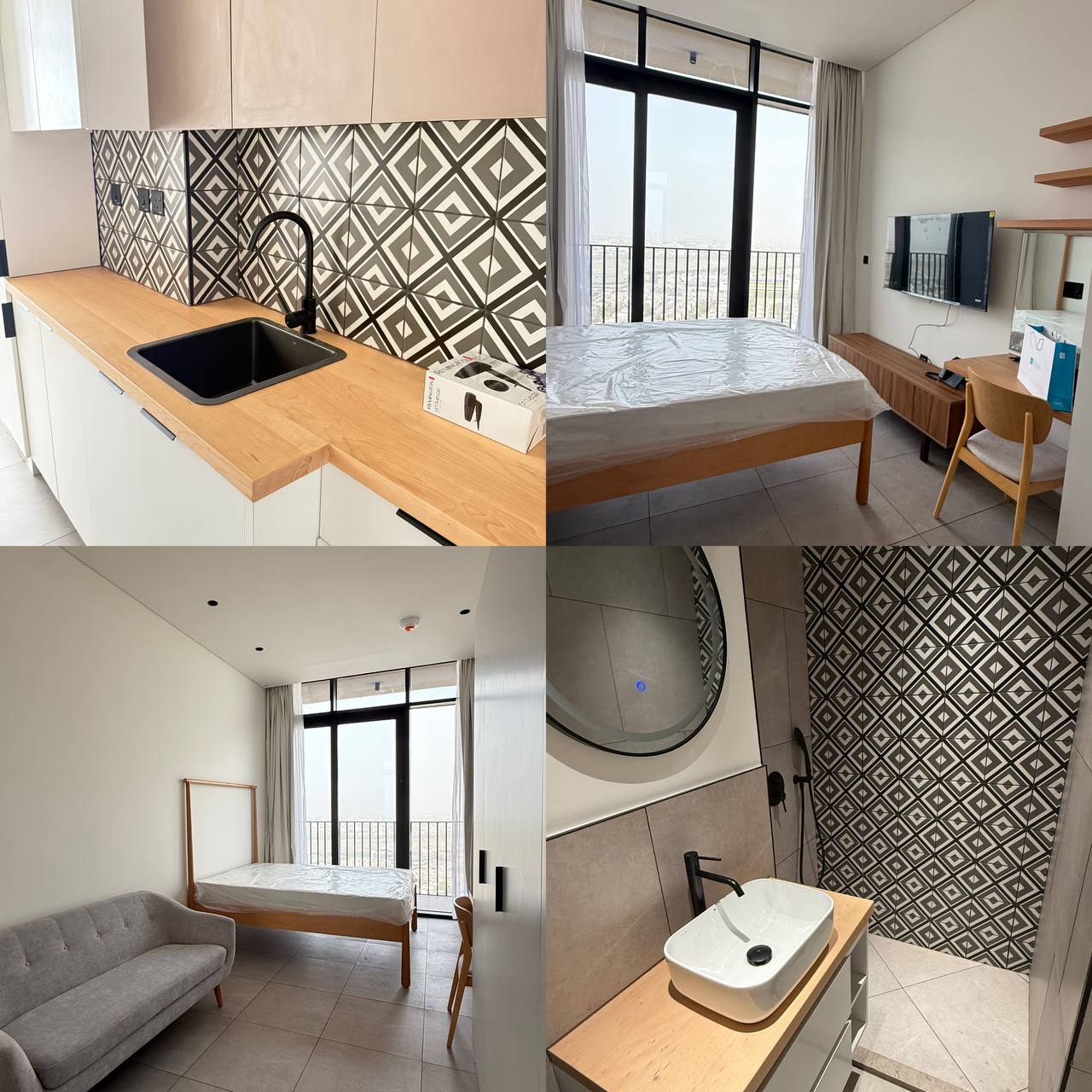 For Rent — Studio in JVT, 3,000 AED/month, fully furnished, includes utilities 📍 JVT
