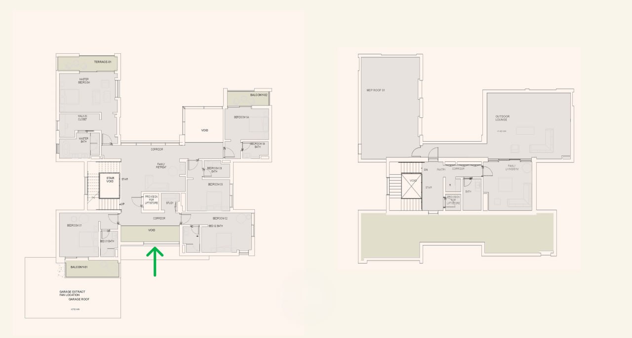 6 bedroom villa for sale, 9,200 sqft with G+2 layout, community and park view.