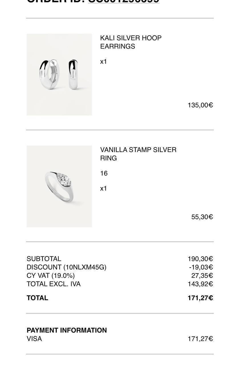 Продажа — Jewelry PDPAOLA silver 925 earrings and ring. Size 16 (7.5US/18). Earrings 2000 TRY, ring 1300 TRY.
