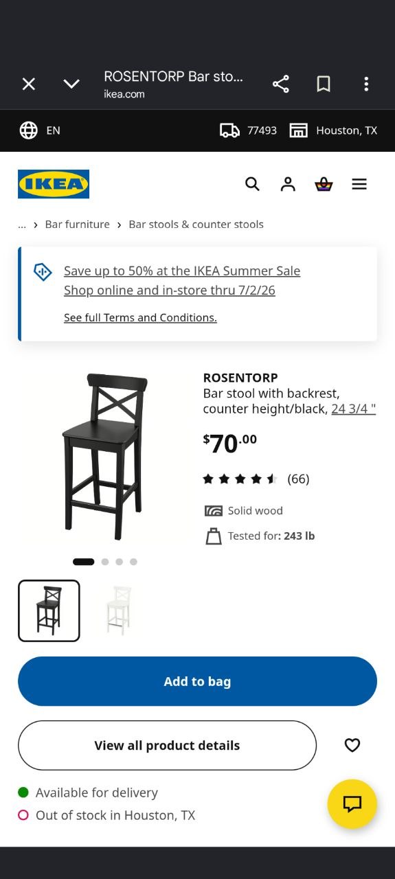 Продажа стульев IKEA со скидкой более 50% - самовывоз, Katy