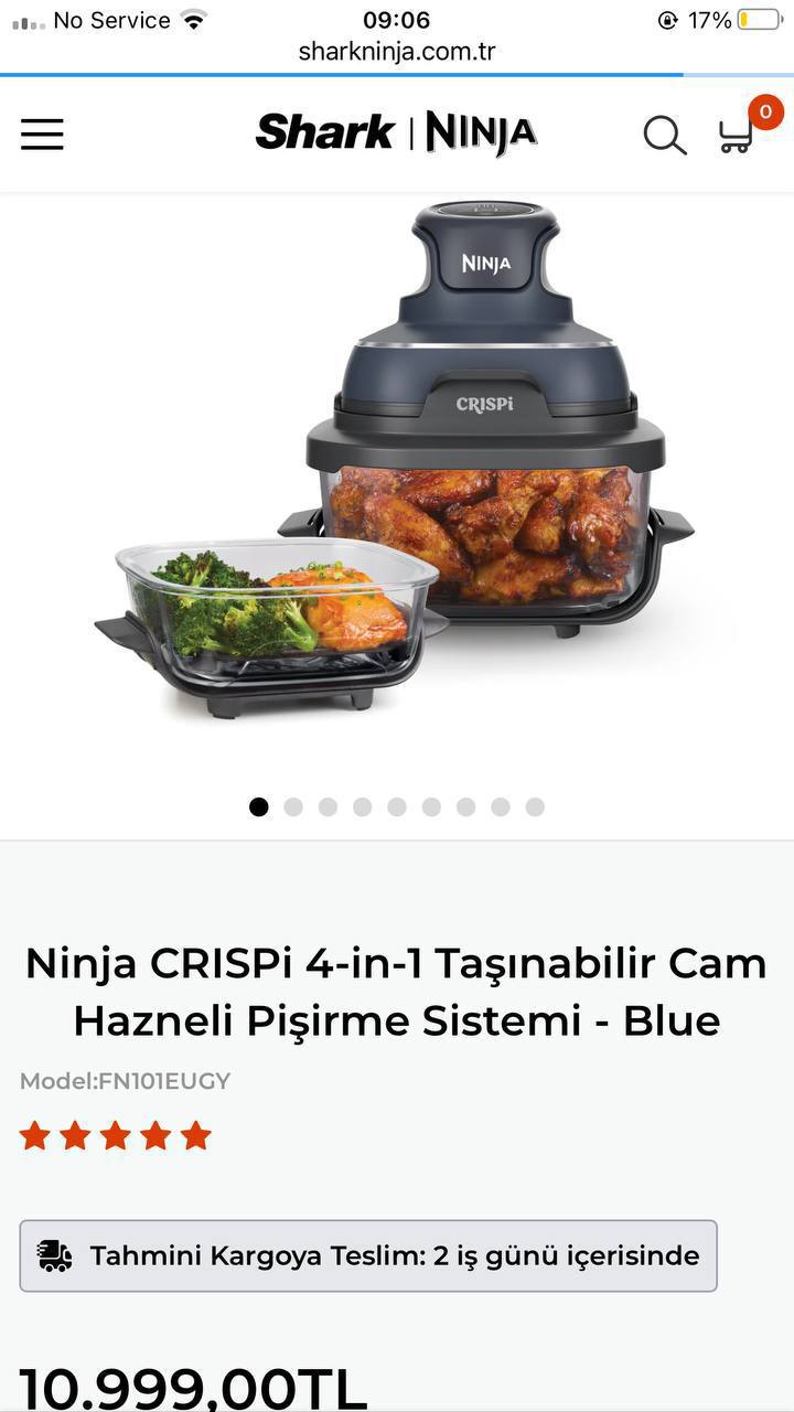 Продажа — Ninja Crispi аэрогриль, практически новый, 2 использования, гарантия, 6000 лир