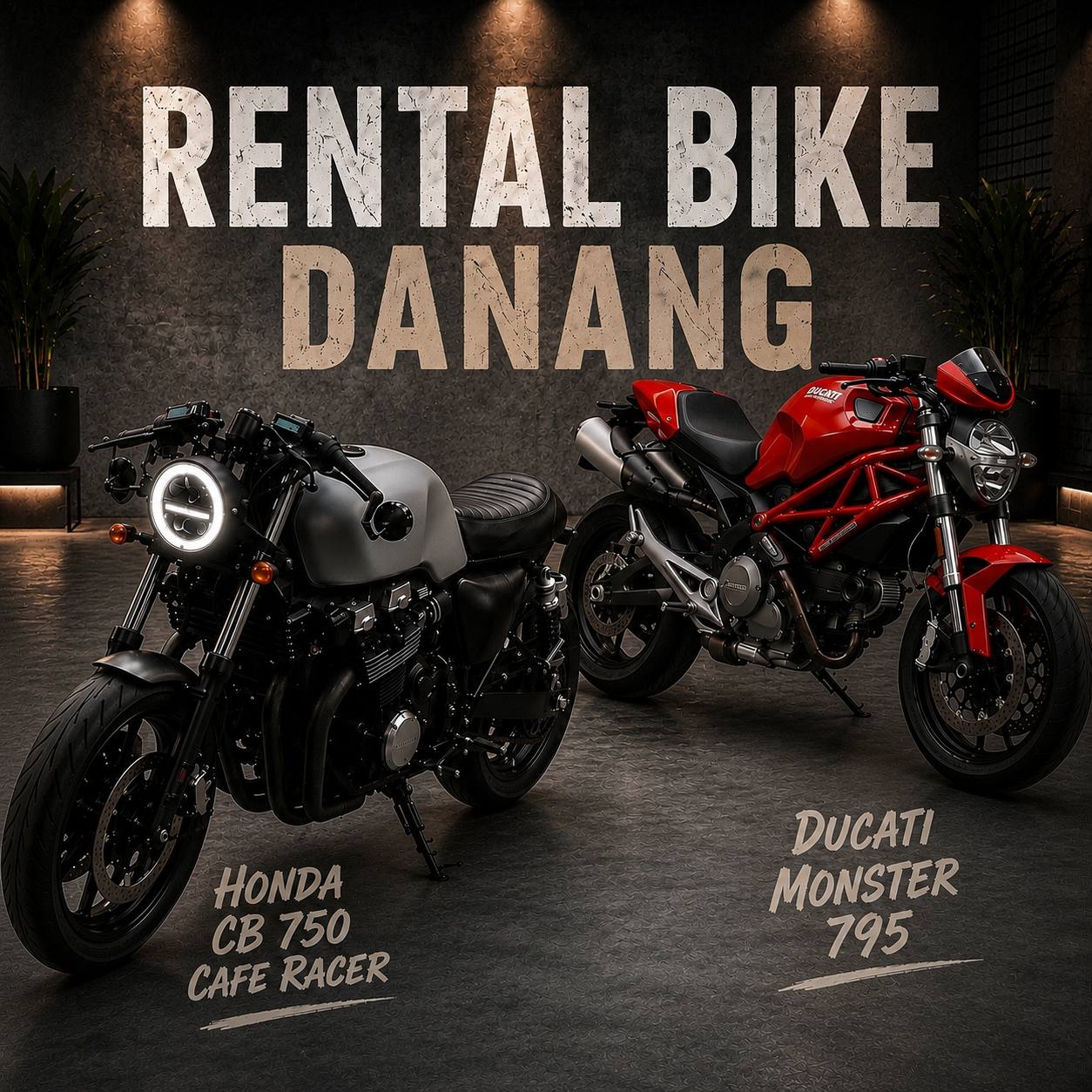 Аренда мотоциклов в Дананге: Honda CB750 Cafe Racer и Ducati Monster 795